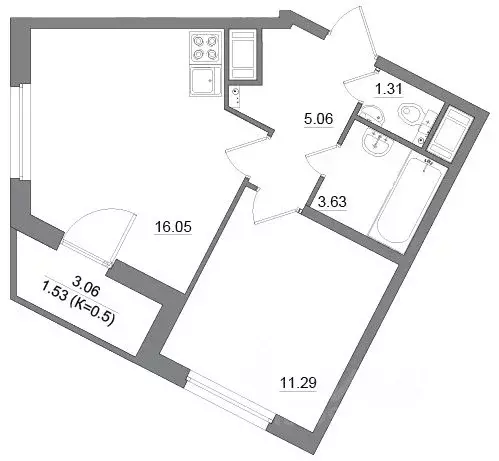 2-к кв. Санкт-Петербург пос. Шушары, Пушкинская ул., 30 (38.87 м) - Фото 0