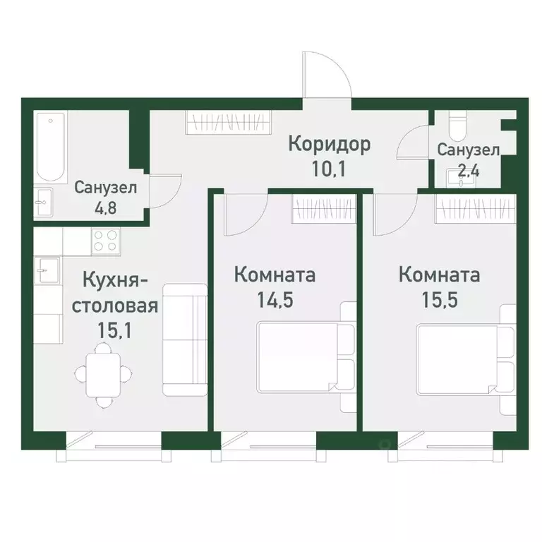 2-к кв. Челябинская область, Челябинский городской округ, пос. ... - Фото 0