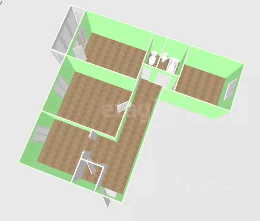 3-к кв. Сахалинская область, Поронайск Восточная ул., 110 (57.6 м) - Фото 2