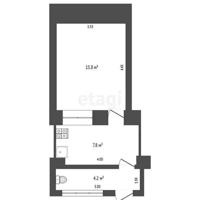 1-комнатная квартира: Ялта, улица Кирова, 92 (27.8 м) - Фото 0
