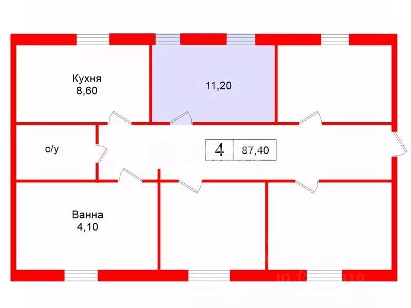 Комната Санкт-Петербург Курская ул., 31 (11.2 м) - Фото 2