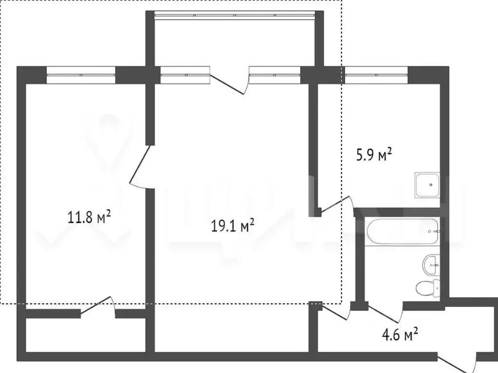 2-к кв. Иркутская область, Шелехов 6-й кв-л, 21 (45.0 м) - Фото 1