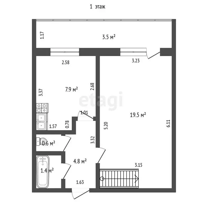 3-комнатная квартира: Стерлитамак, улица Худайбердина, 139 (70.1 м) - Фото 1