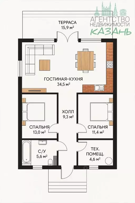 Дом в Татарстан, Лаишевский район, с. Сокуры ул. Покровская (90 м) - Фото 2