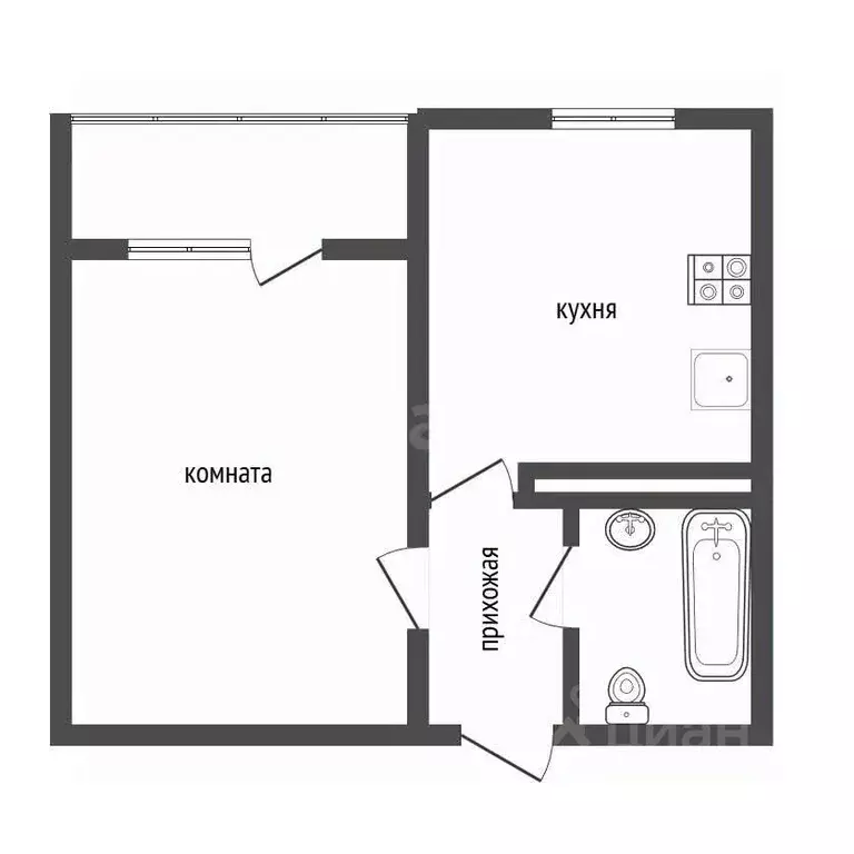 1-к кв. Воронежская область, Новоусманский район, пос. Отрадное ул. ... - Фото 1