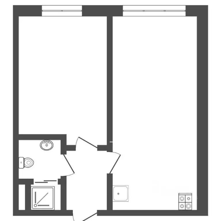 1-к кв. Тюменская область, Тюмень ул. Гастелло, 56А (34.9 м) - Фото 2
