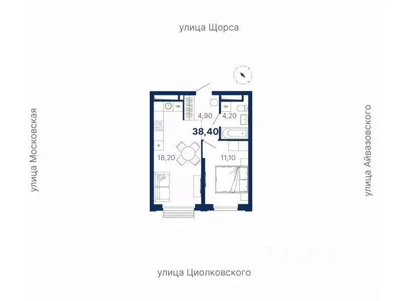 1-к кв. Свердловская область, Екатеринбург ул. Московская, 249/2 (38.4 ... - Фото 0