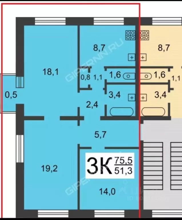 3-к кв. Нижегородская область, Нижний Новгород Соцгород жилрайон, ... - Фото 2