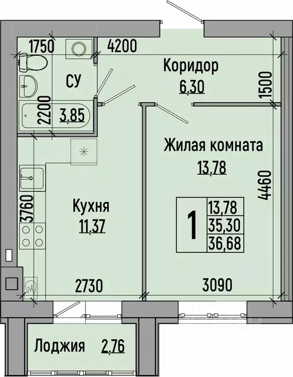 1-к кв. волгоградская область, волгоград долина-2 жилрайон, (39.37 м) - Фото 0