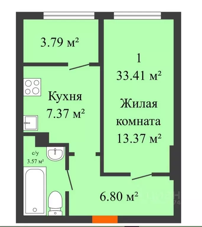 1-к кв. Ростовская область, Ростов-на-Дону Привокзальная ул., 3/1 ... - Фото 0