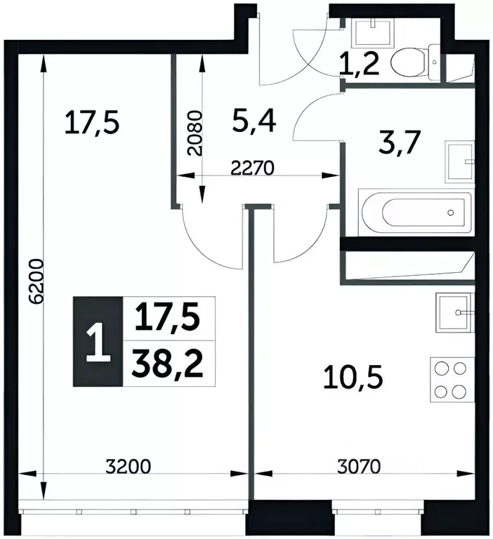 1-к кв. Московская область, Мытищи городской округ, пос. Нагорное ... - Фото 2
