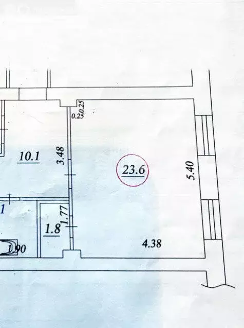 1к в 5-комнатной квартире (25.3 м) - Фото 0