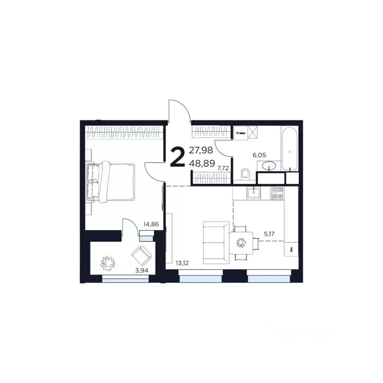 2-к кв. Московская область, Химки ул. Германа Титова, 2 (48.89 м) - Фото 1