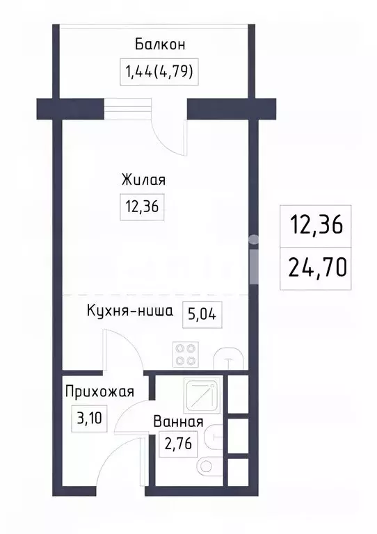 Квартира-студия: Казань, улица Ярышлар, 6 (23.5 м) - Фото 1
