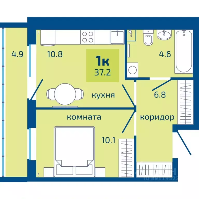 1-к кв. Пермский край, Пермь ул. Старшего Лейтенанта Гачегова, 1 (37.2 ... - Фото 0