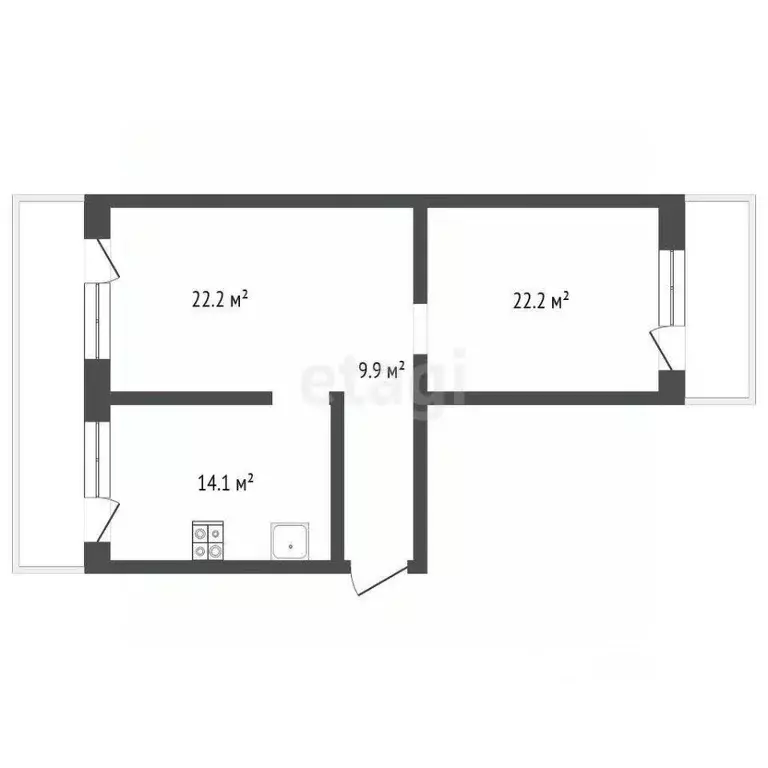 2-к кв. Крым, Феодосия ул. Дружбы, 42Г (68.4 м) - Фото 2