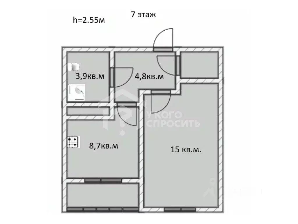 1-к кв. Ленинградская область, Мурино Всеволожский район, Новая ул., 7 ... - Фото 2