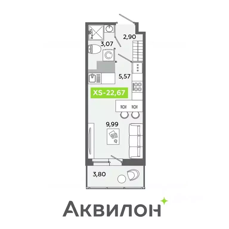 Студия Ленинградская область, Всеволожский район, Заневское городское ... - Фото 1