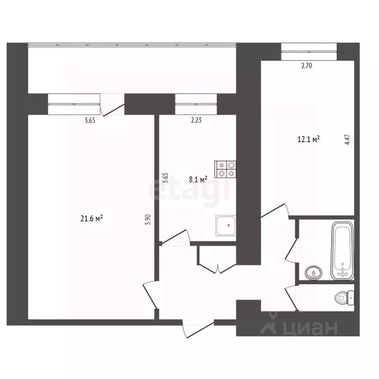 2-к кв. Московская область, Красногорск ул. Ленина, 29 (53.0 м) - Фото 0
