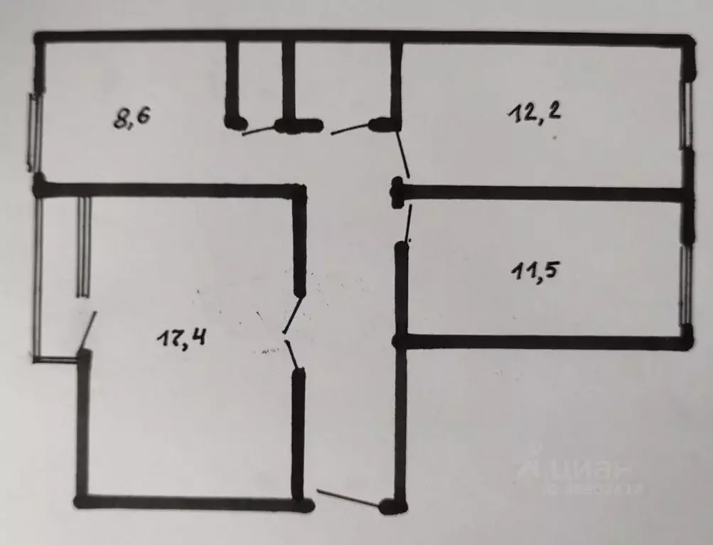 3-к кв. Вологодская область, Вологда Ленинградская ул., 75 (64.0 м) - Фото 2
