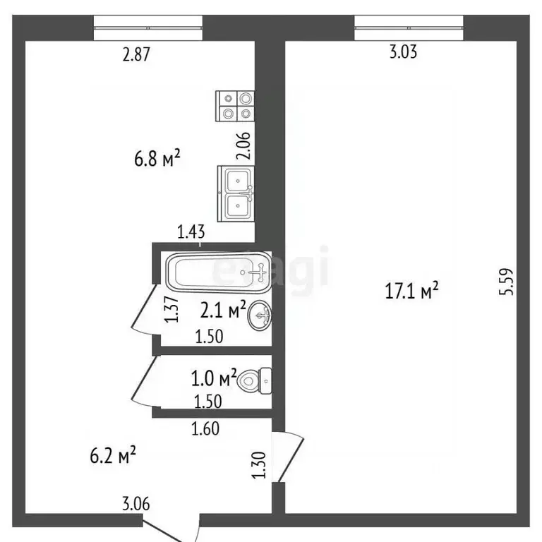 1-к кв. Мордовия, Лямбирский район, с. Берсеневка ул. Пролетарская, 25 ... - Фото 1