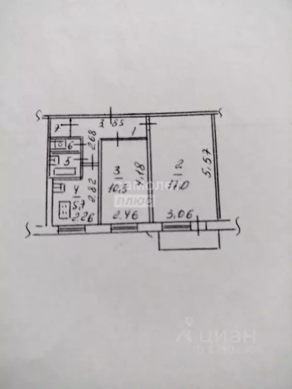 2-к кв. Липецкая область, Липецк Карьерная ул., 2 (43.5 м) - Фото 2