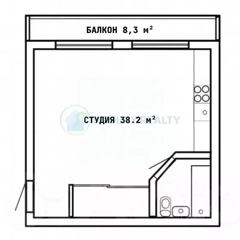 Студия Севастополь ул. Астана Кесаева, 14 (46.5 м) - Фото 2