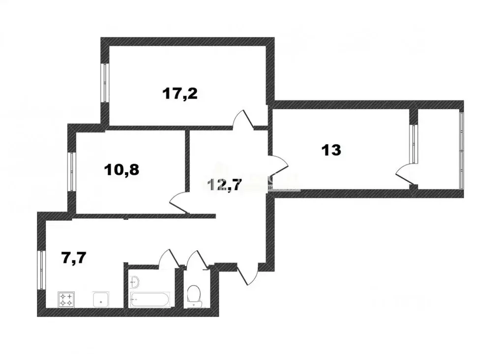 3-к кв. Ямало-Ненецкий АО, Новый Уренгой Мирный мкр, 1/2 (65.5 м) - Фото 0