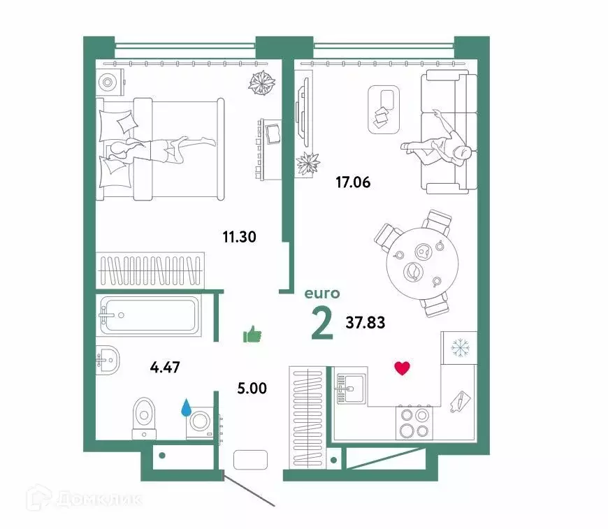 Продаётся 2-к квартира, 37.82 м - Фото 0