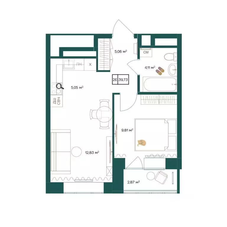 2-к кв. Удмуртия, Глазов  (39.73 м) - Фото 1