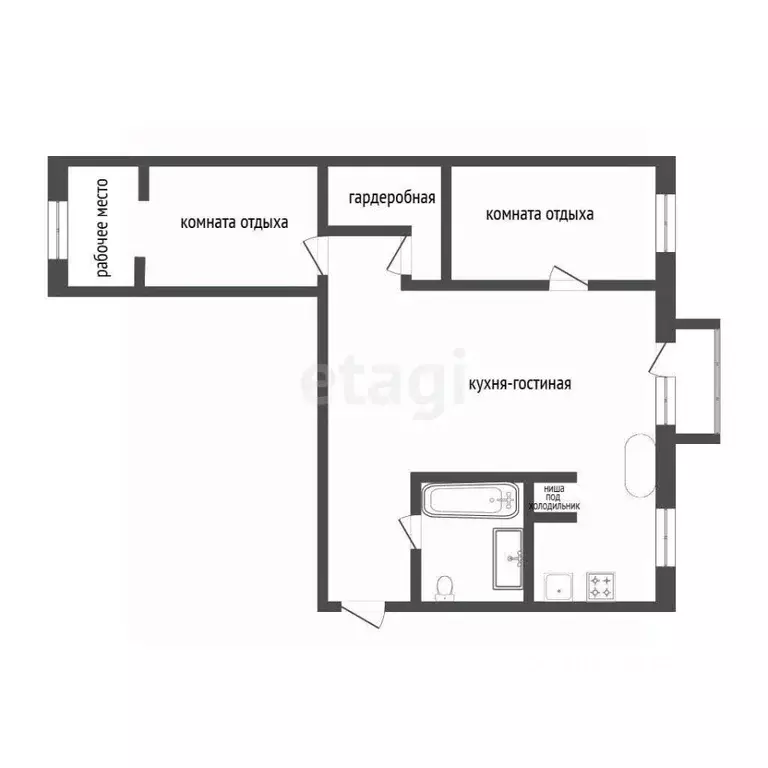 2-к кв. Тюменская область, Тюмень ул. Мельникайте, 90А (54.6 м) - Фото 2