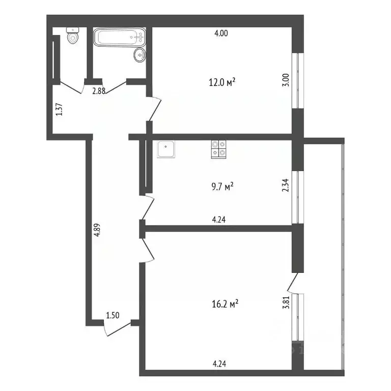 2-к кв. Тюменская область, Тюмень 6-й мкр, ул. Валерии Гнаровской, ... - Фото 1