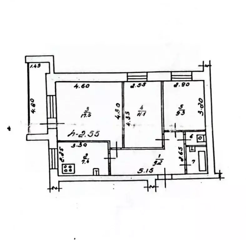 3-к кв. Липецкая область, Липецк Индустриальная ул., 25 (63.6 м) - Фото 1