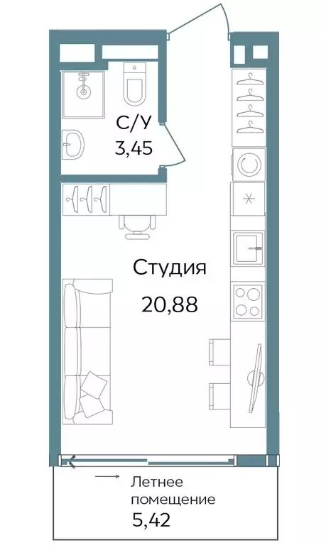 Квартира-студия: Республика Крым, Саки, курортный кластер Темпо (29.75 ... - Фото 0