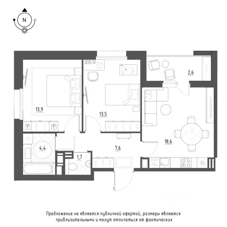 2-к кв. Омская область, Омск Зеленая река мкр, 10 (62.3 м) - Фото 0