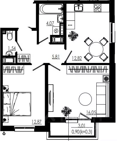 2-к кв. Ленинградская область, Тосненский район, Форносовское ... - Фото 1