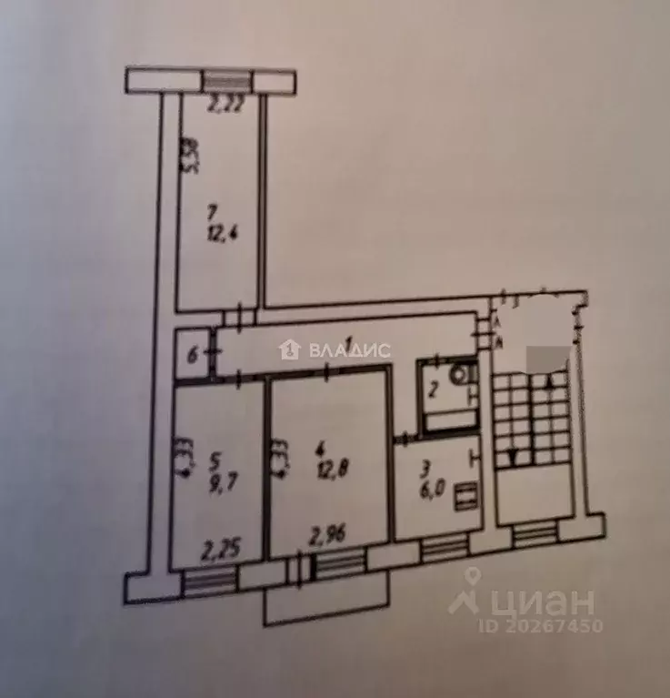 3-к кв. Калужская область, Калуга ул. Кутузова, 35/46 (54.8 м) - Фото 2