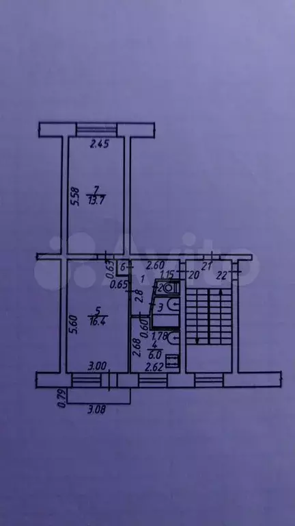 2-к. квартира, 44,3 м, 2/5 эт. - Фото 0