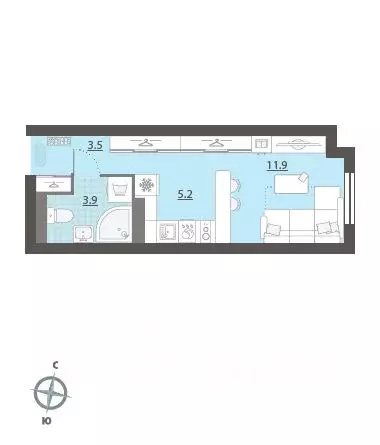 Студия Свердловская область, Екатеринбург Центральный жилрайон, Азина ... - Фото 2