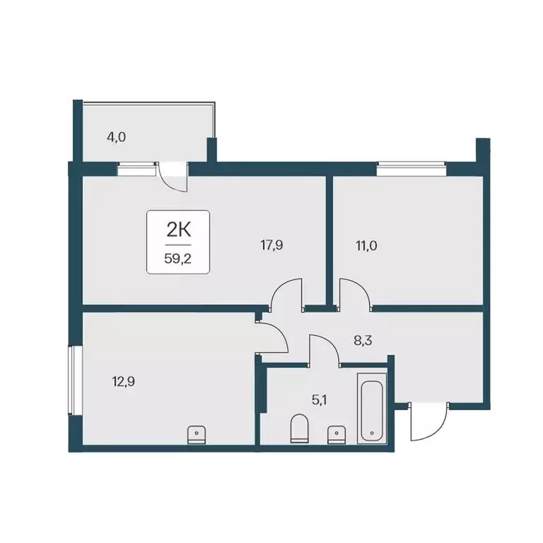 2-комнатная квартира: Новосибирск, Кедровая улица, 80/3 (59.2 м) - Фото 0