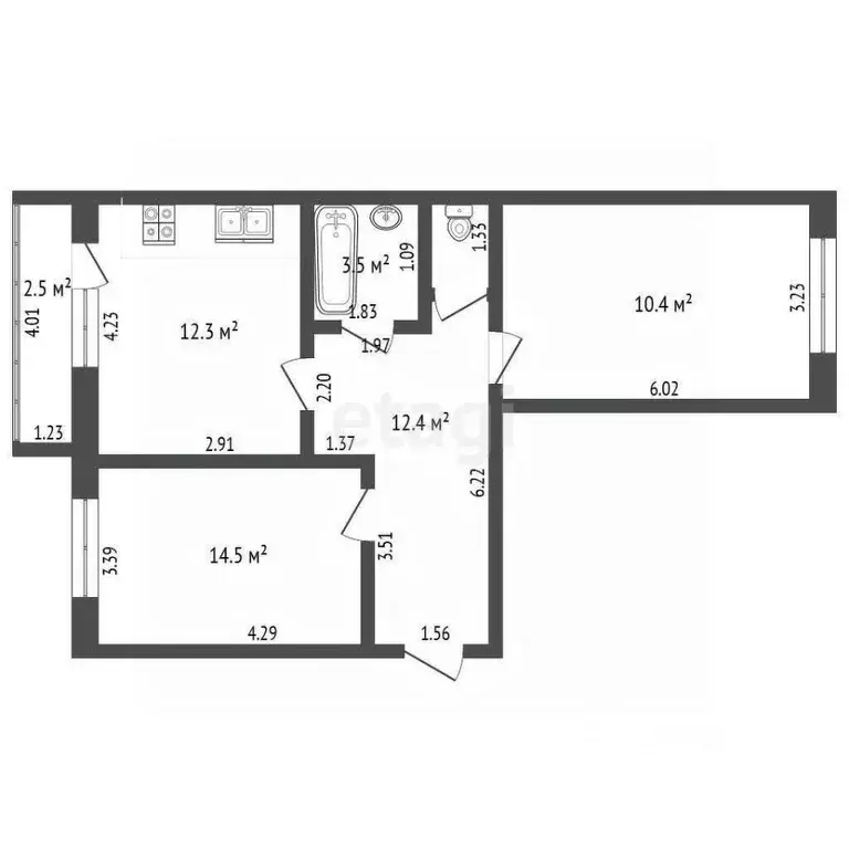 2-к кв. Мордовия, Рузаевка Северная ул., 3Б (63.3 м) - Фото 2