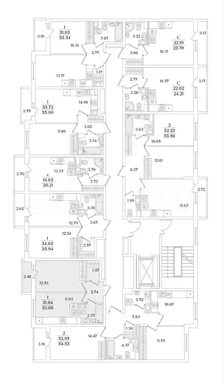 1-к. квартира, 32,9 м, 8/9 эт. - Фото 1