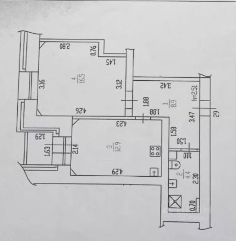 2-к кв. Алтайский край, Барнаул Краевая ул., 259 (43.0 м) - Фото 2