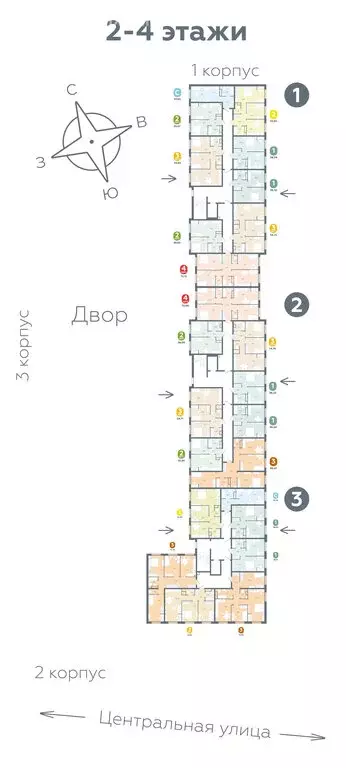 3-комнатная квартира: Горьковка, Центральная улица, 25к1 (54.74 м) - Фото 1