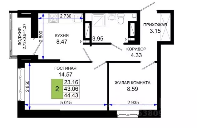 2-к кв. Ростовская область, Ростов-на-Дону Нефтекачка кв-л, Октябрь ... - Фото 0