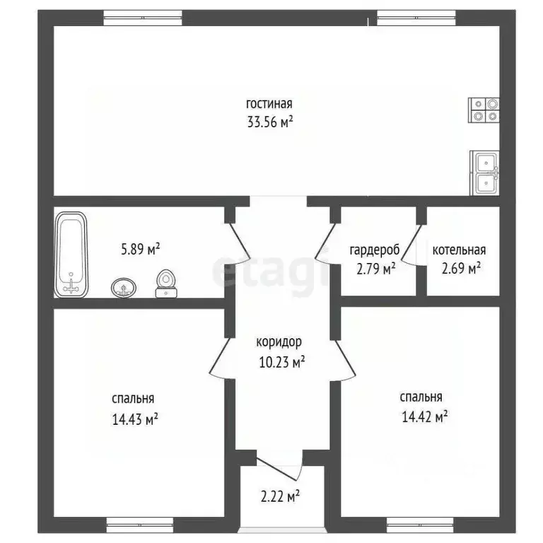 Дом в Тюменская область, Тюменский муниципальный округ, д. Елань  (95 ... - Фото 1