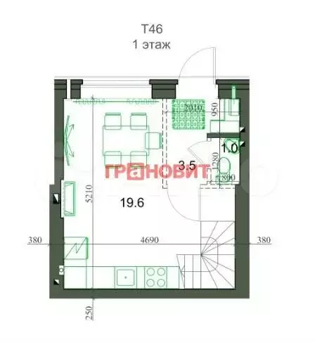Таунхаус 46,1 м на участке 1 сот. - Фото 1