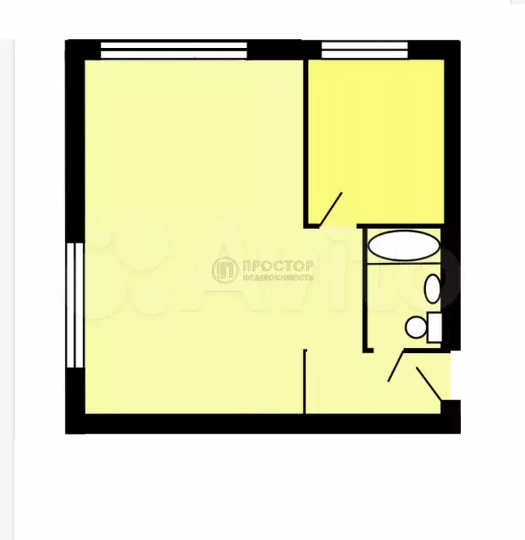1-к. квартира, 31,1 м, 1/5 эт. - Фото 0