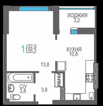Продаётся 1-к квартира, 35.2 м - Фото 0
