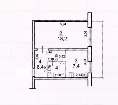 1-к. квартира, 35,5 м, 4/5 эт. - Фото 0